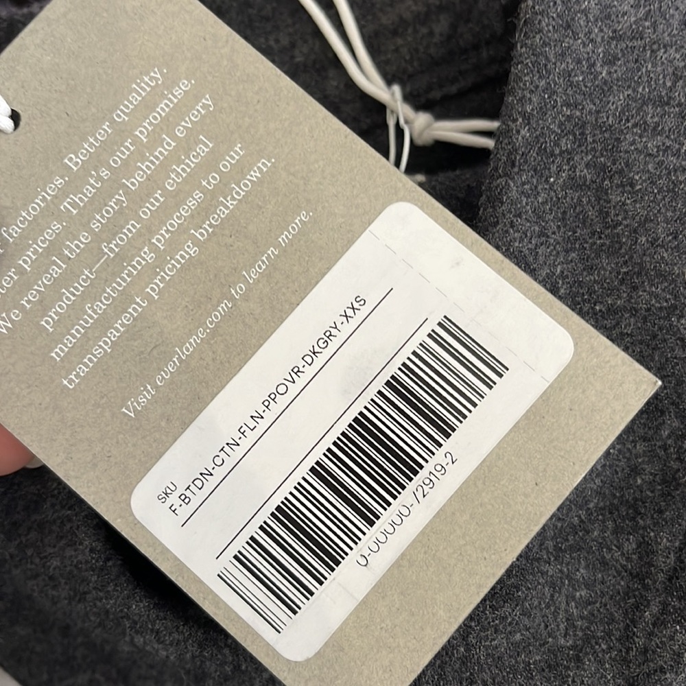Everlane The Organic Cotton Flannel Popover Dark Gray NWT - Picture 6 of 8